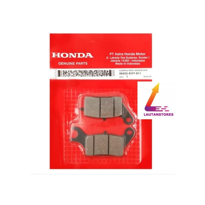06455-KVY-911 Kampas Rem Cakram Pad Set Depan Beat Karbu 2008 - 2010 Awal (spakbor depan dekat tabun
