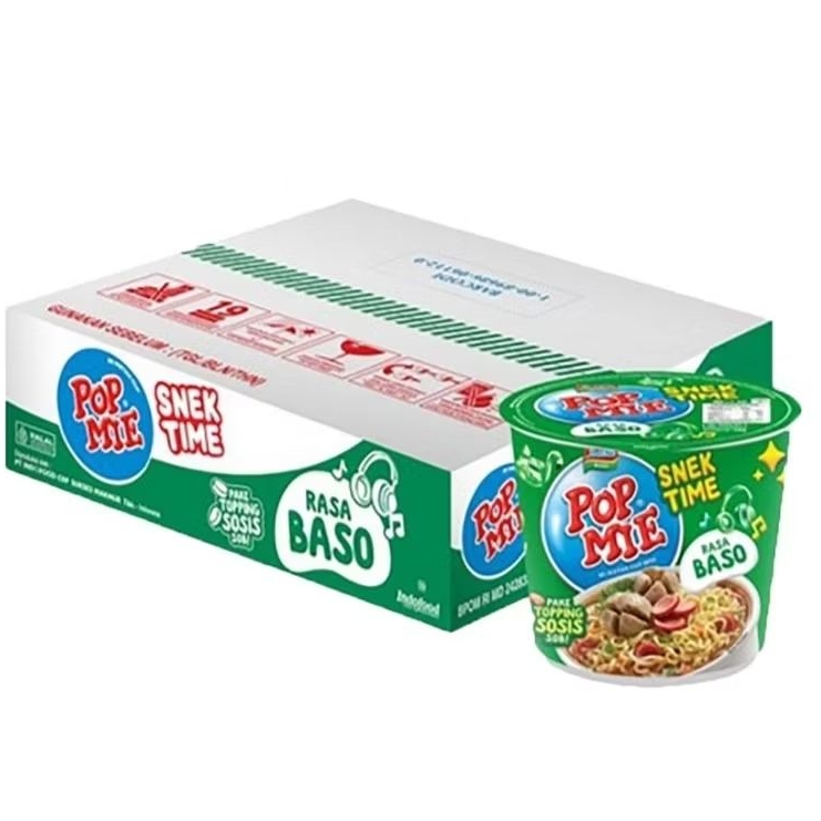 

Pop Mie Mini Snek Time Rasa Baso 1 Dus isi 12 x 38 gram