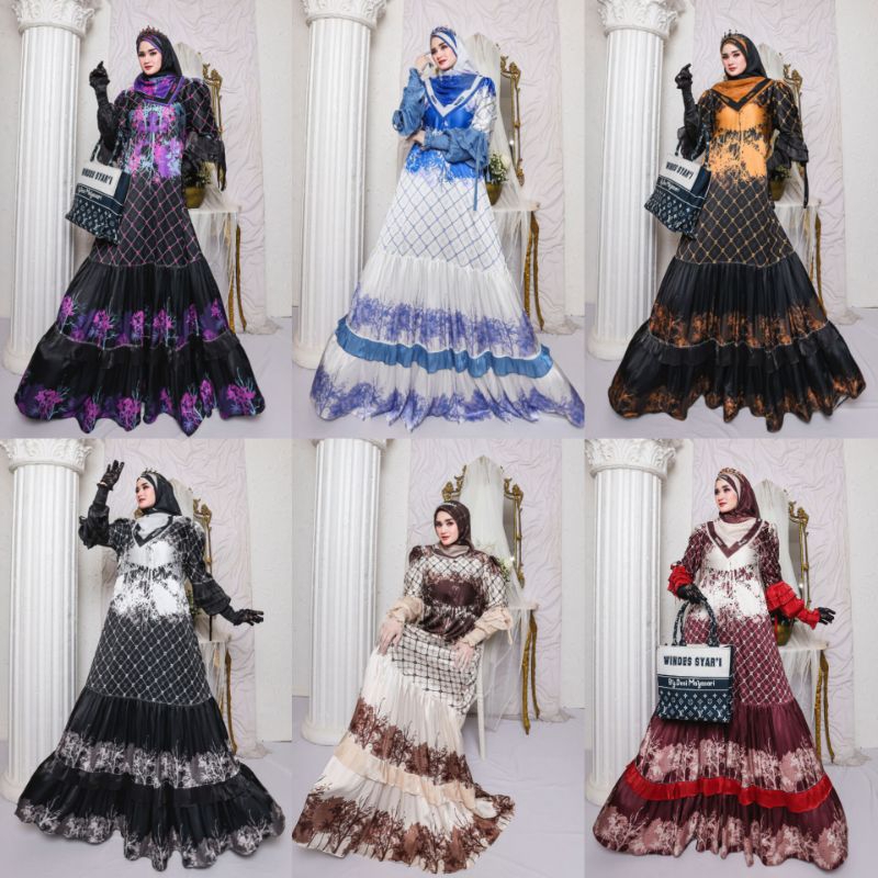 RAYA SERIES GAMIS BERKAH DRESS SET HIJAB BY WINDES SYAR'I PREMIUM