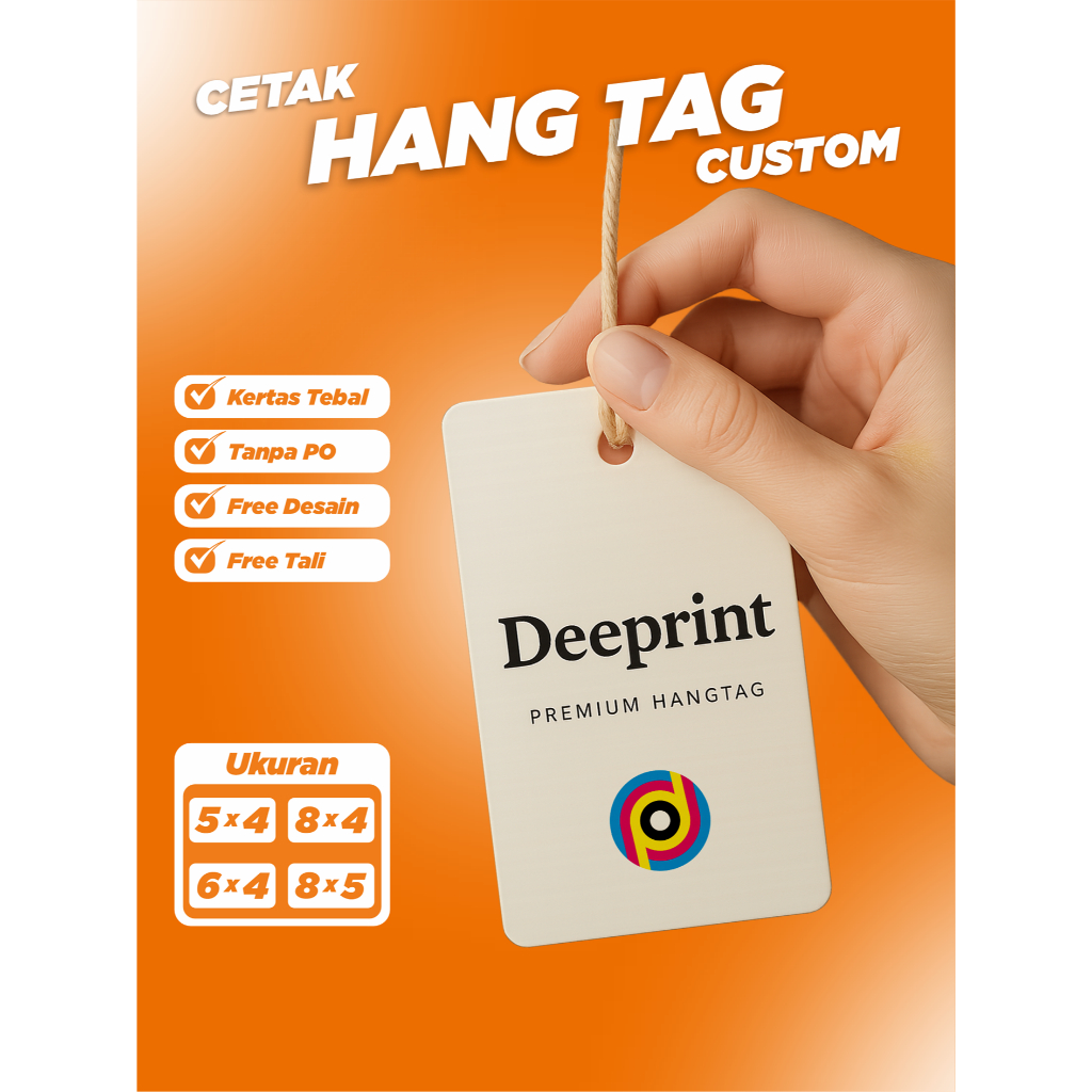 

Hang Tag Custom Souvenir - Hang Tag Baju - Label Baju - Label Merk - Free Desain - Free Tali Loopin