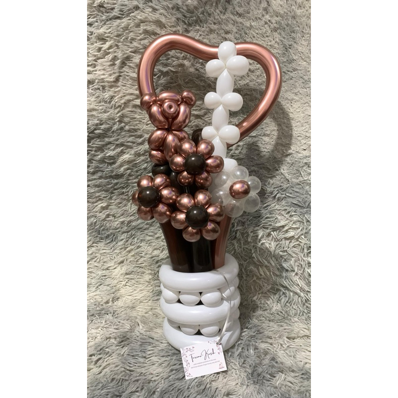 Buket Bunga Balon Bandung Edisi Tuan Pot Bunga