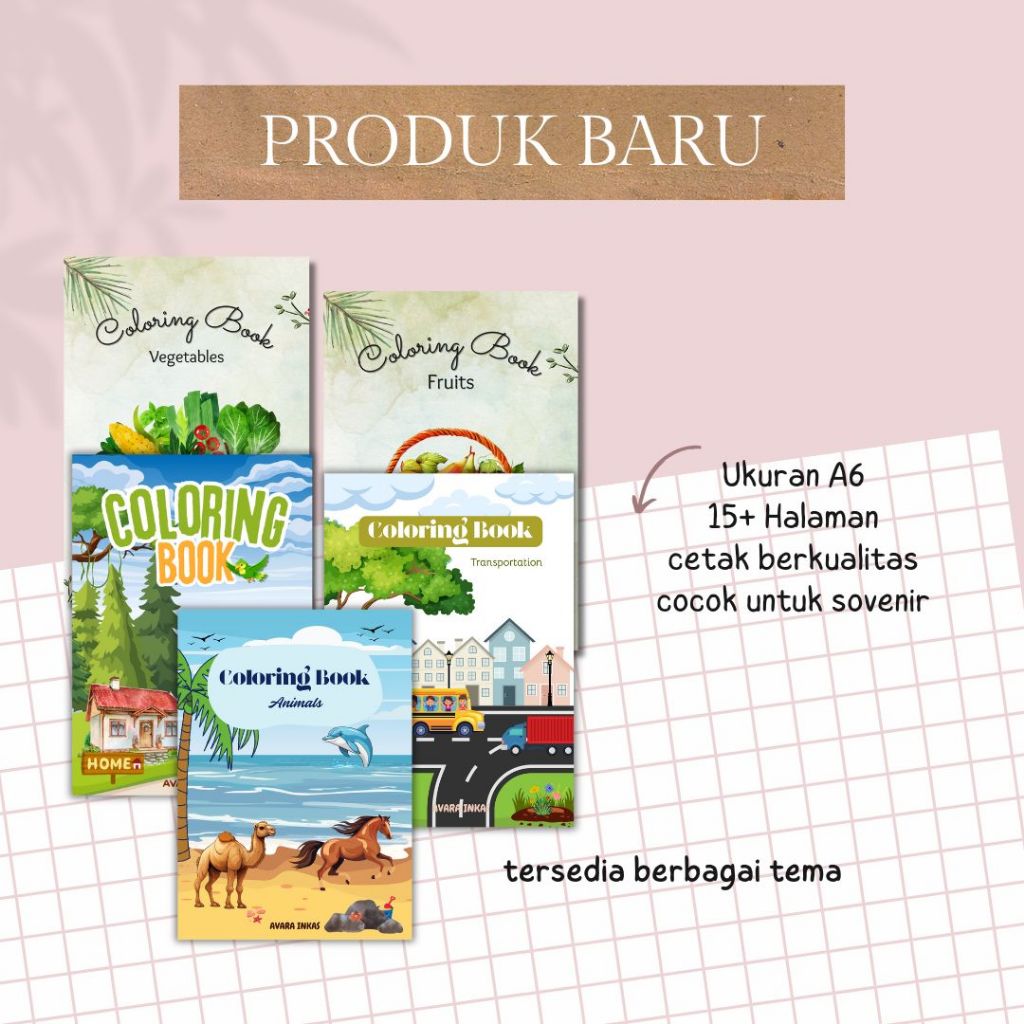 

[Inkas] Coloring Book / Buku Mewarnai Anak Uk A6 Sovenir Unik