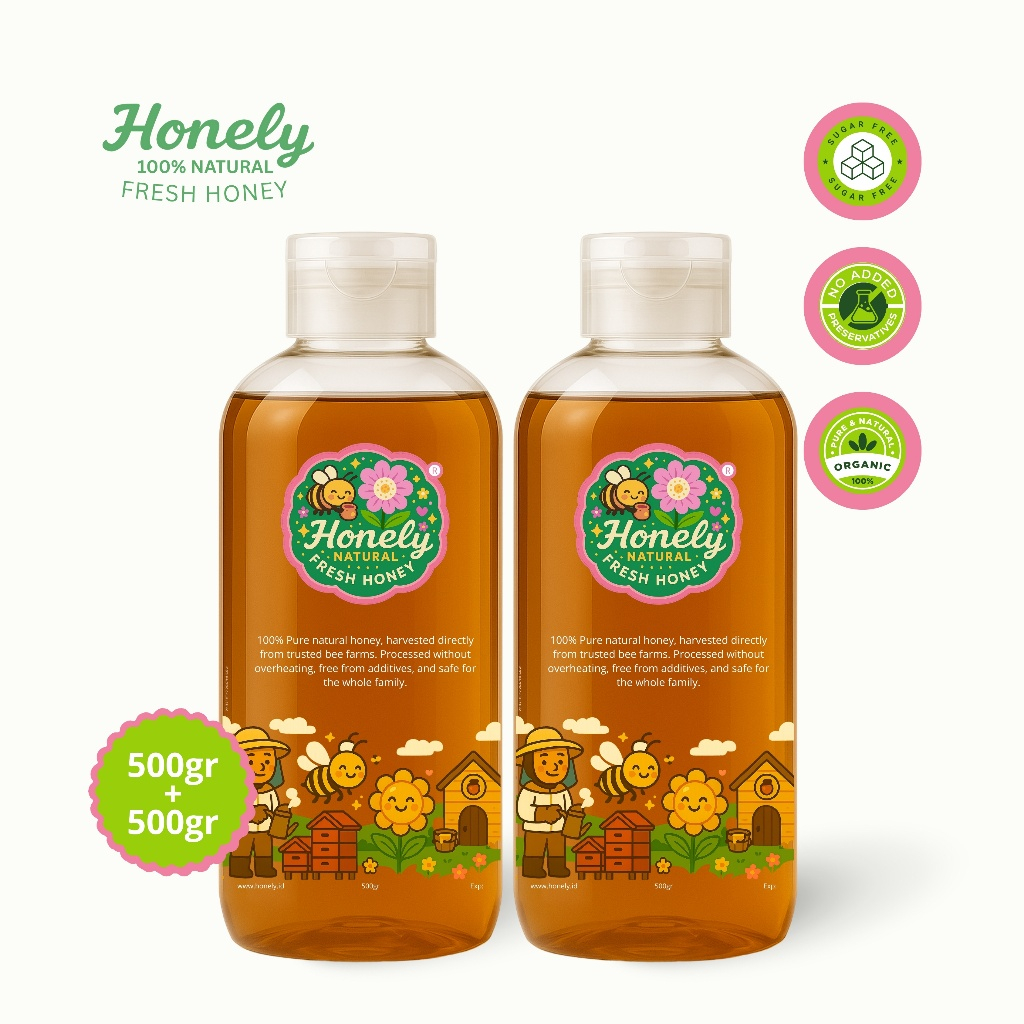 

Paket Madu Murni Honely 500gr + 500gr | Madu Asli Alami untuk Keluarga, Diet & Daya Tahan Tubuh