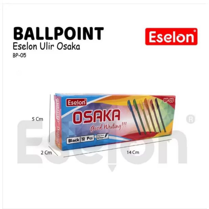 

(1 PAK) Pulpen Ulir Osaka / 1 pak Ballpoint OSAKA / Pulpen Ulir Eselon OSAKA 0.7mm isi 12 biji