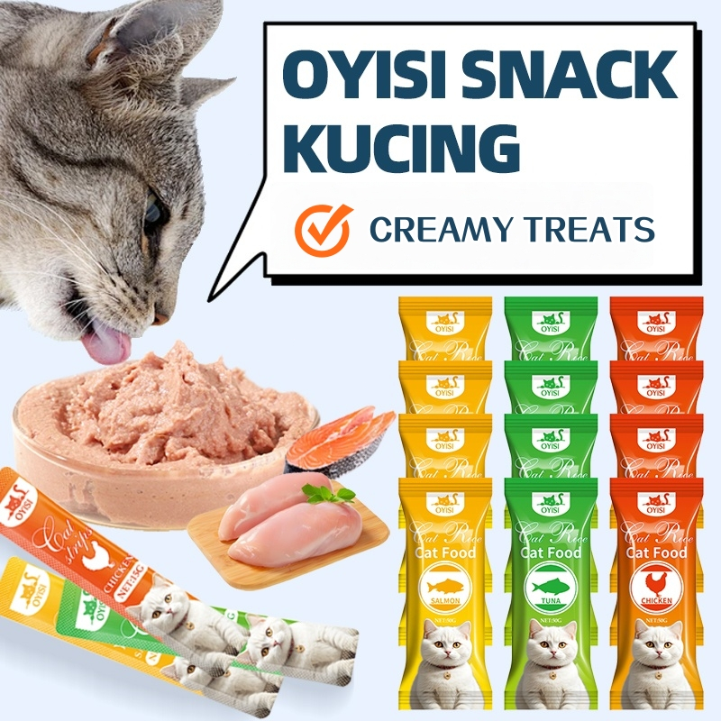 50PCS Snack Kucing Cat Snack Creamy Cemilan Kucing Grosir Ayam Makanan Kucing Termurah Kitten Adult 