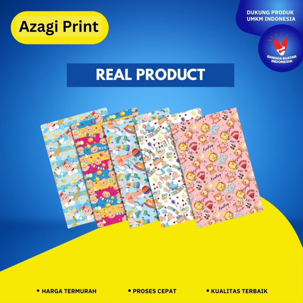 

Kertas Kado Custom Wajah Foto Nama Wrapping Paper Custom Murah Full Color | Azagi Print