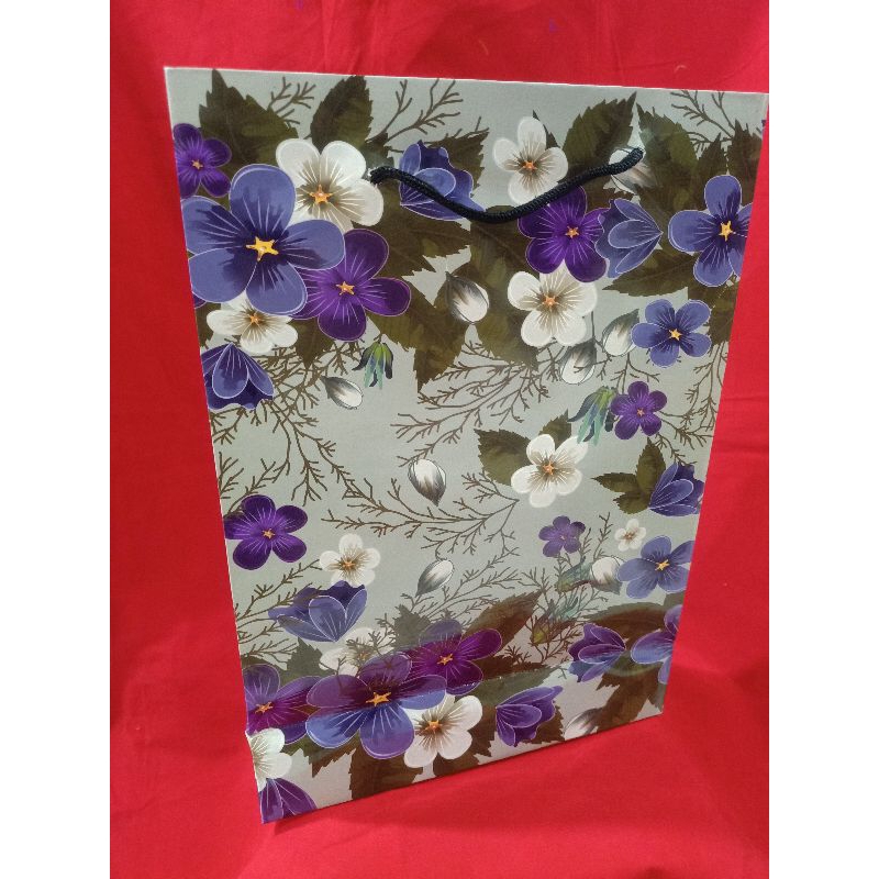 

paper bag polio bunga new bahan tebal harga satu pcs terlaris dan termurah