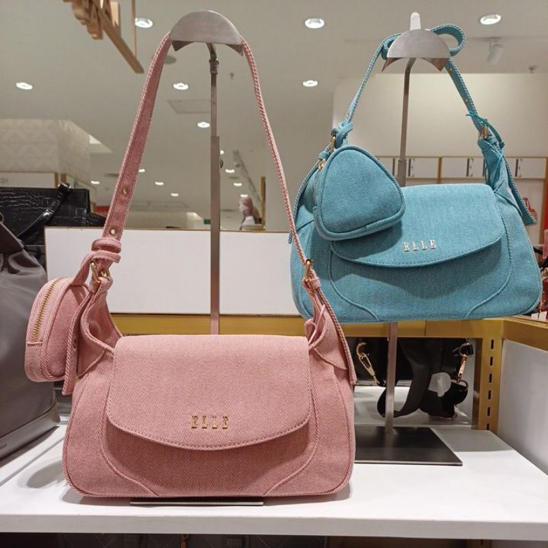 ELLE 41617 Tas Shoulder Bag Wanita Produk Original Depstore Mall Tas Bahu Pundak Kain Wanita