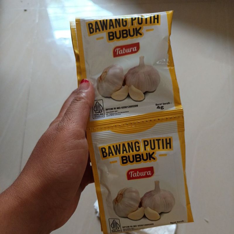 

Bawang putih bubuk kemasan 4grm 1 renteng isi 12pcs