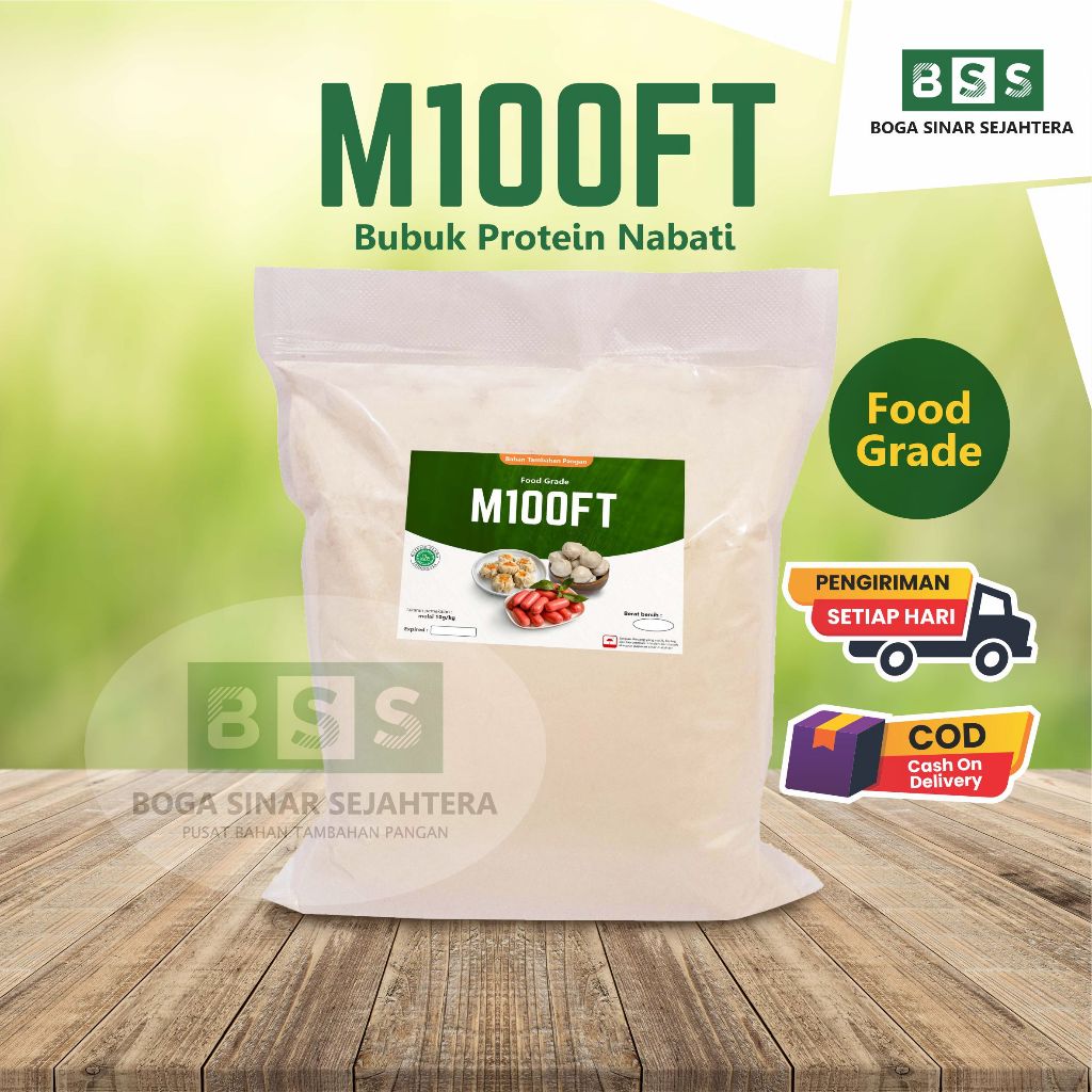 

M100FT (1kg) - Pengenyal, Penstabil, Pengering Bakso, Dimsum, Siomay Dll | Meningkatkan Kenyal & Padat Berbagai Olahan Daging.