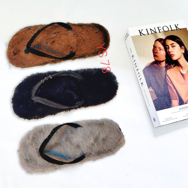 Sandal Wanita Sendal Bulu Krincing Sendal Rumahan