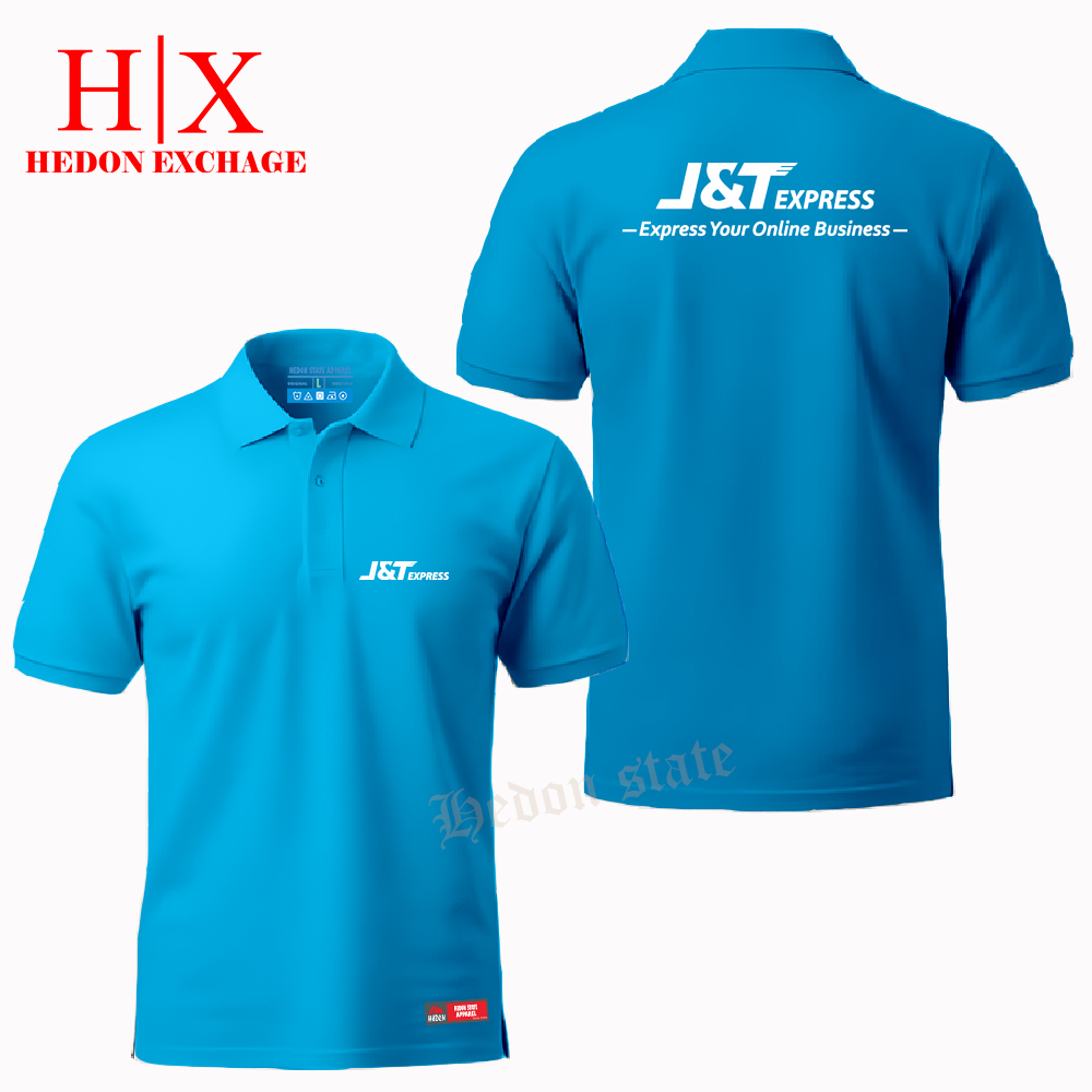 HEDON STATE Poloshirt Pendek JNT-Express Kaos Kerah Seragam Pria Wanita