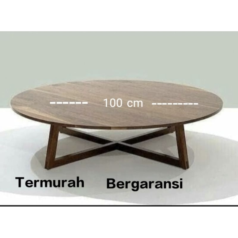 Meja lesehan bulat diameter 100*30 cm
