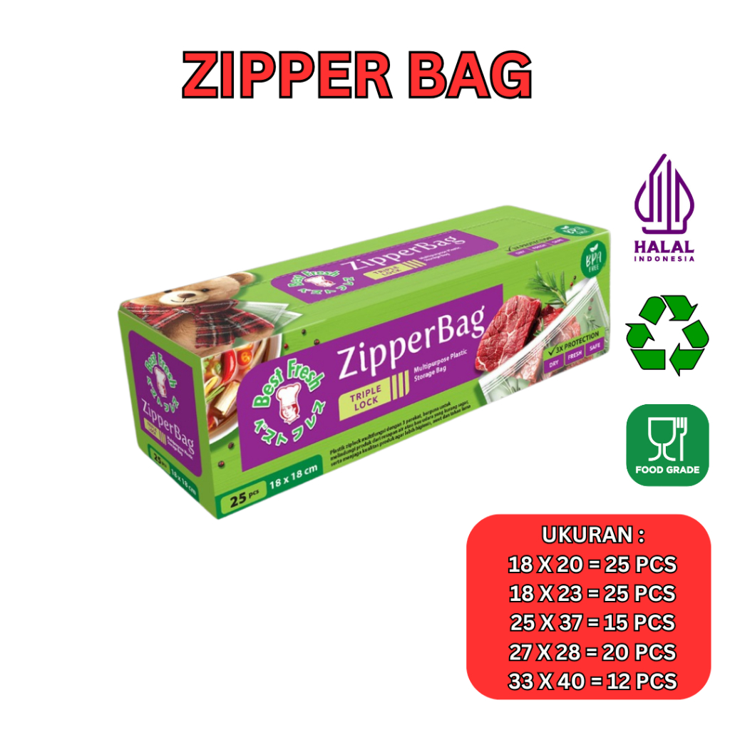 Plastik Ziplock Bungkus Makanan | Zipper Bag Plastik Vakum Makanan | Plastik Klip Zipper Lock Pouch