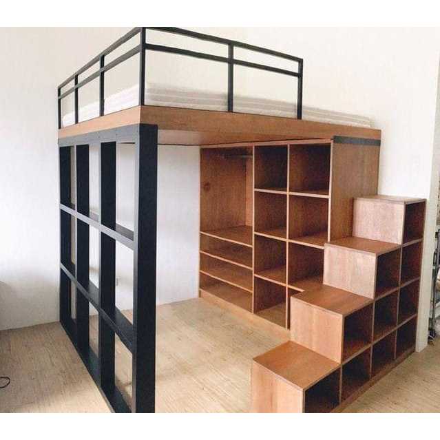 Mezzanine / kamar tidur tingkat minimalis dan lemari