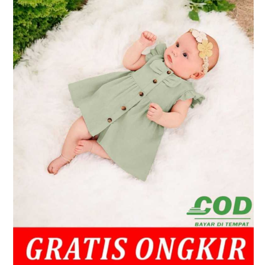 Dress Bayi Perempuan Terbaru Bahan Crinkle Airflow / Dress Gaun Bayi