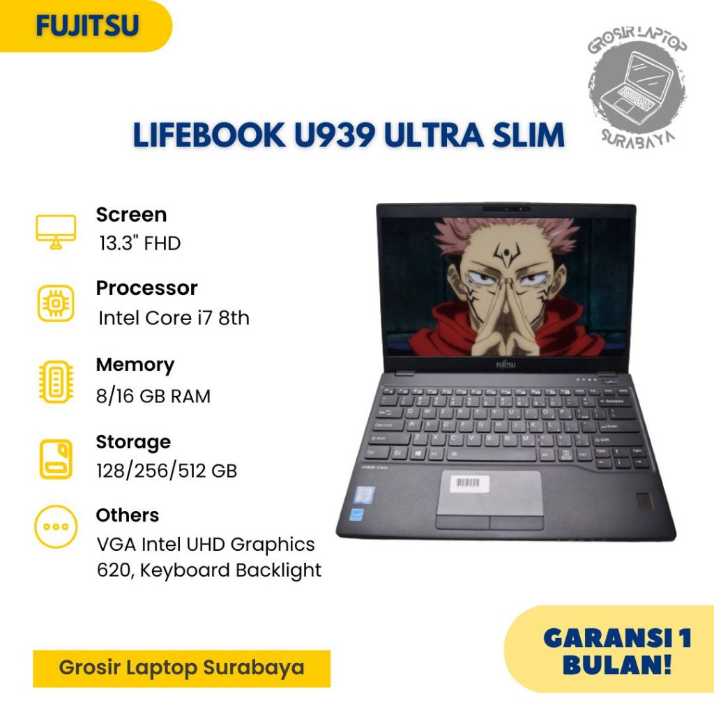 Fujitsu Lifebook U939 Core I7 Gen 8 RAM 16GB SSD 512GB