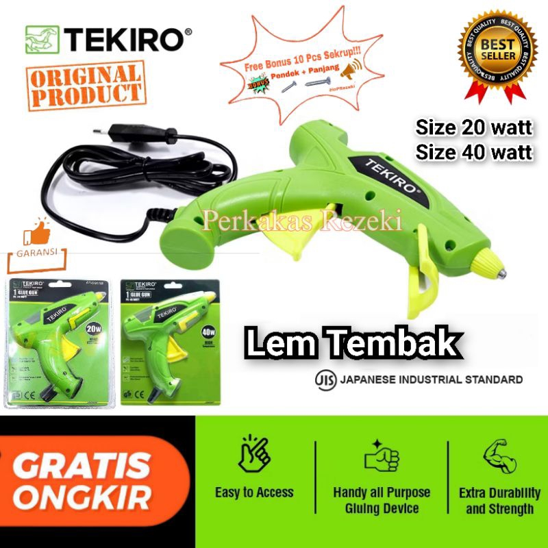

TEKIRO LEM TEMBAK LEM LILIN ORIGINAL 40 WATT 20 WATT GLUE GUN TOOLS pistol lem glue stick lem lilin lem tembak tekiro