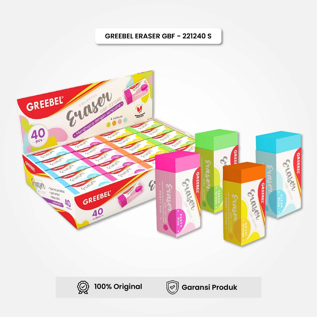 

Eraser Stip Hapusan GREEBEL GBF-221240S (1PCS) / Penghapus Pensil Vemilo