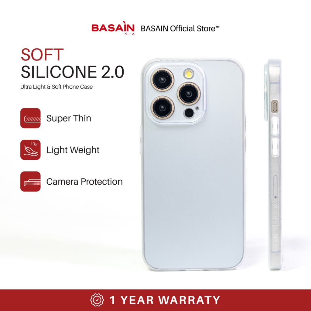 BASAIN Casing iPhone X/Xs/Xr/Xs Max Soft Silicone 2.0 Case - White