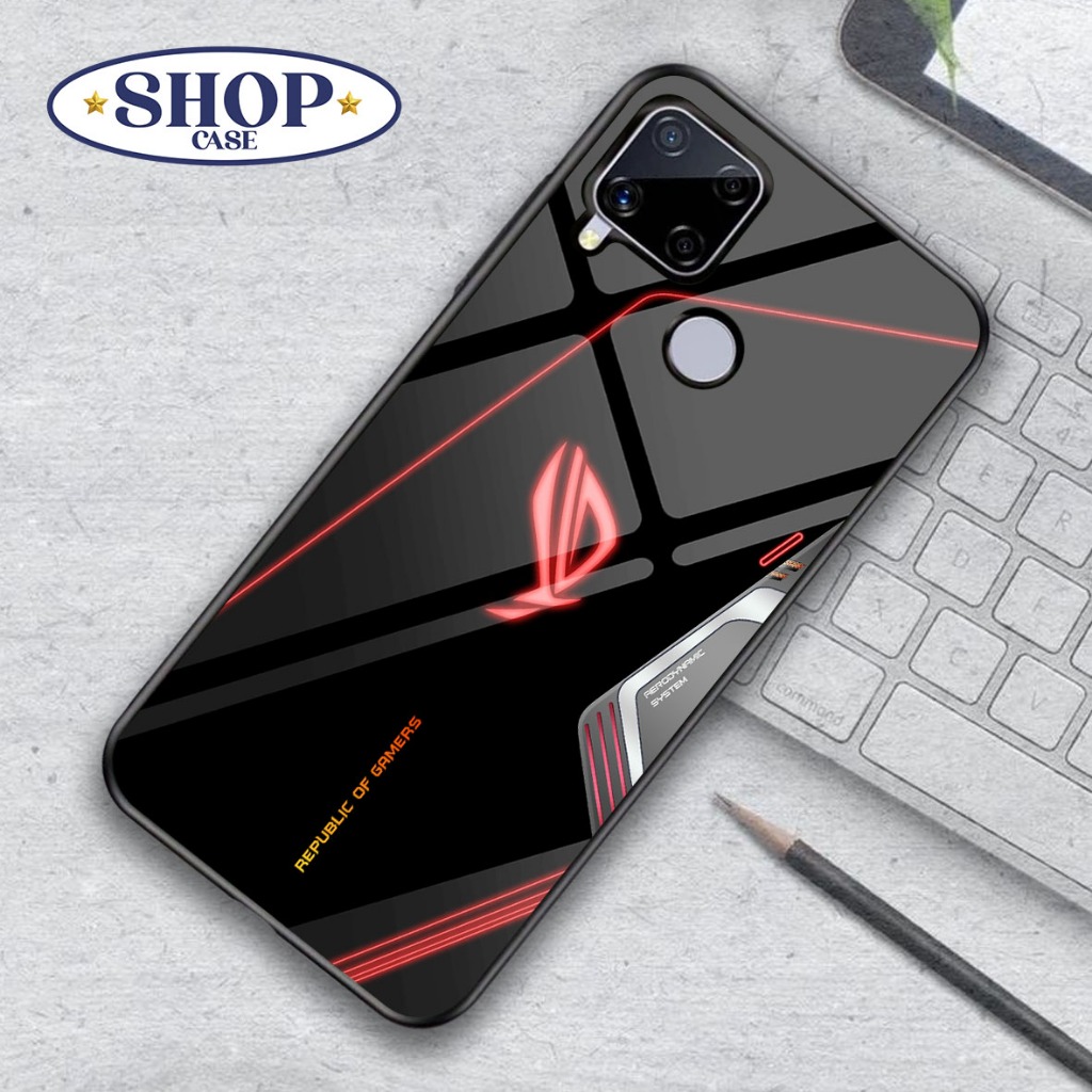 Casing Hp Realme C15 - Fashion ROG Murah Softcase Hardcase Glossy Pelindung Belakang Hp Sarung Hp Si