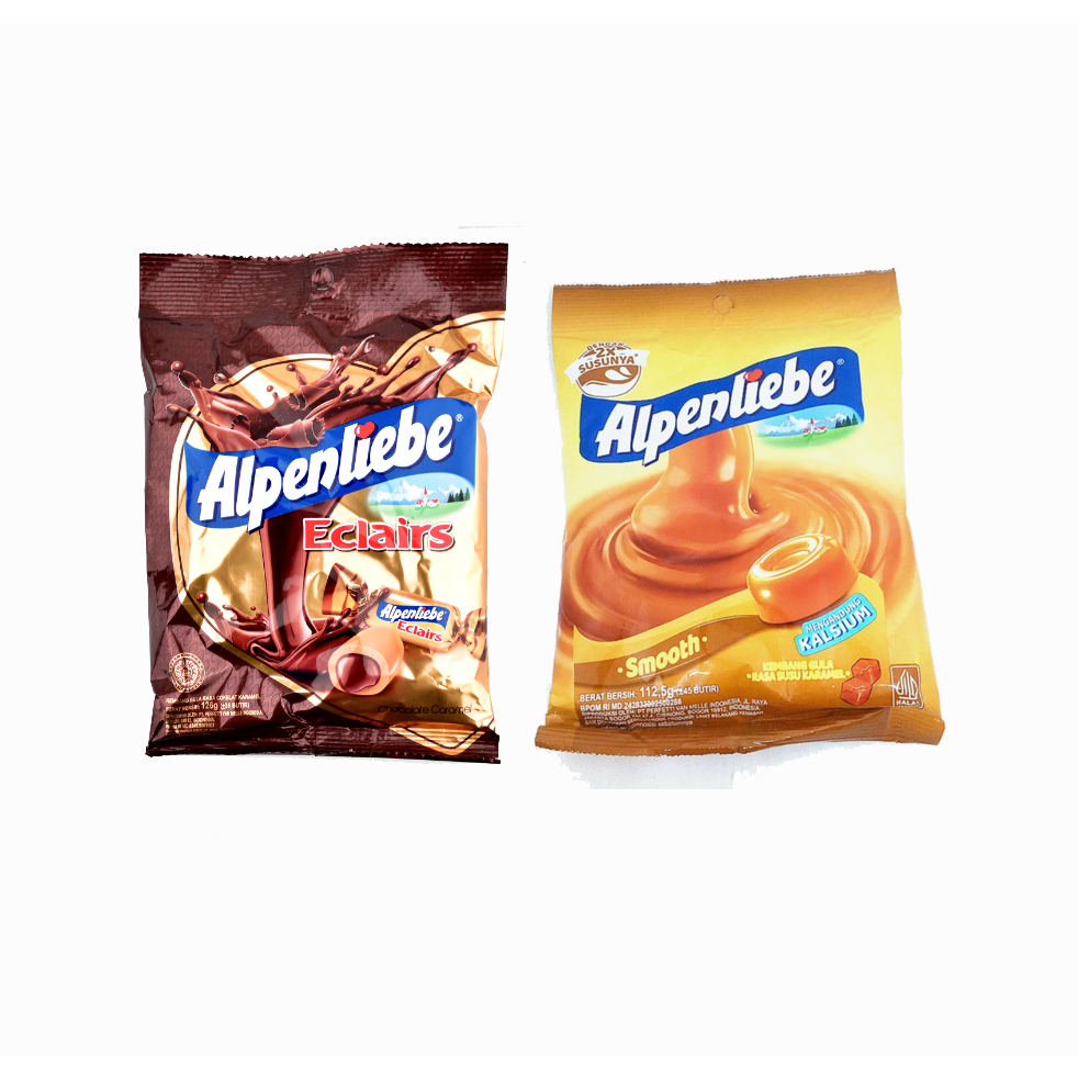 

Alpenliebe Eclairs Pouch Permen 125gr isi 40 - Chocolate / Smooth Karamel