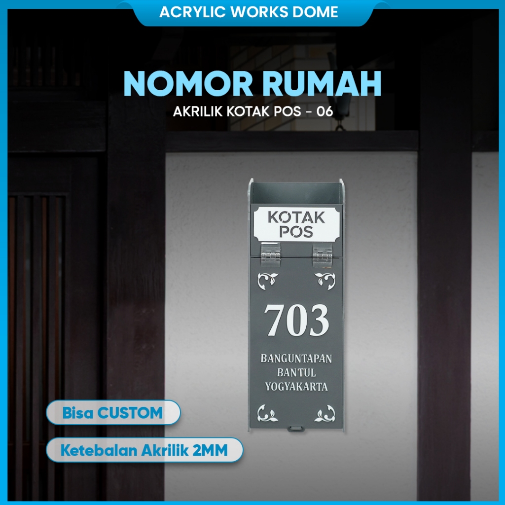 

Nomor Rumah Akrilik Model Kotak Pos KP-06
