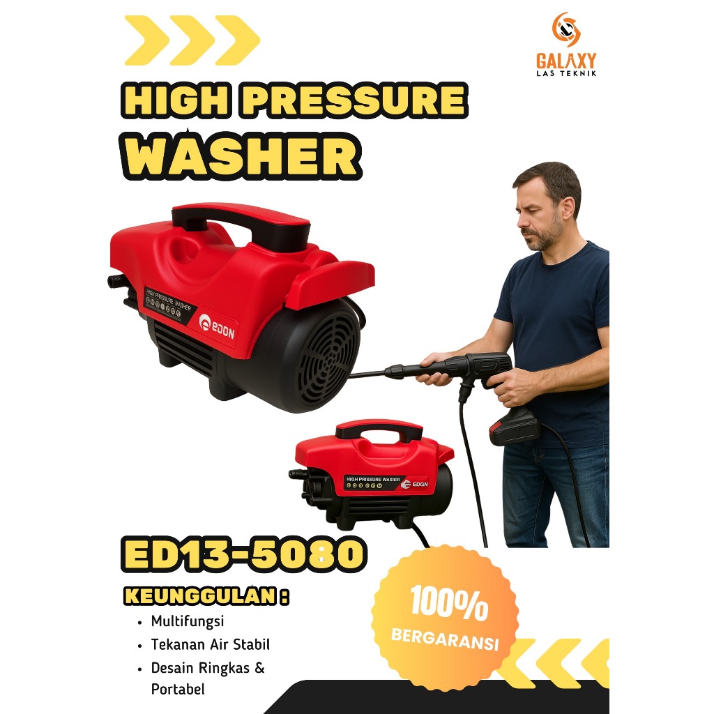 MESIN CUCI STEAM MOTOR & MOBIL EDON ED13-5080 HIGH PRESSURE WASHER