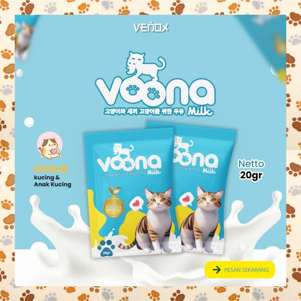 D76FA0 Venox VOONA Susu Kucing Premium Susu Anak Kucing Kucing Dewasa Kitten Adult Cat Milk