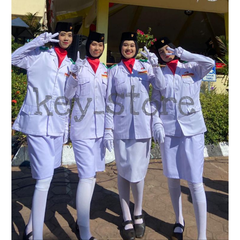 ROK PASKIB /ROK SPAN PUTIH/ ROK HITAM PENDEK/ROK PENDEK