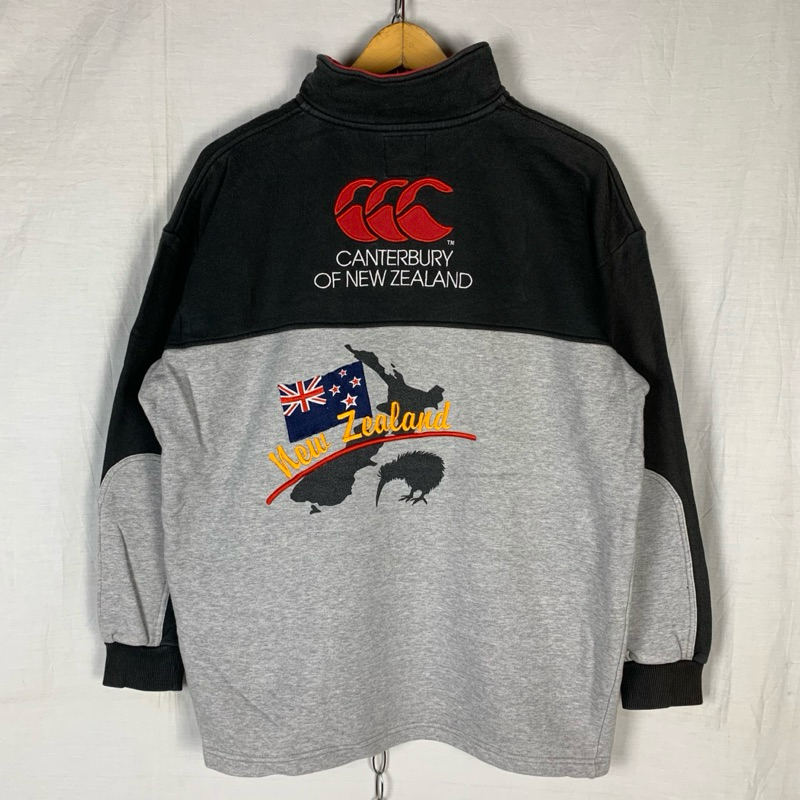 Vintage Canterbury Rugby New Zealand Halfzip Sweatshirt Crewneck
