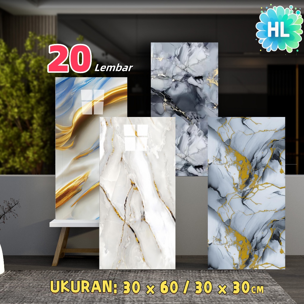 Termurah Wallpaper Dinding Vinyl 20Pcs Lantai Vinyl Marbel Granit 30X60/30X30 Cm Stiker