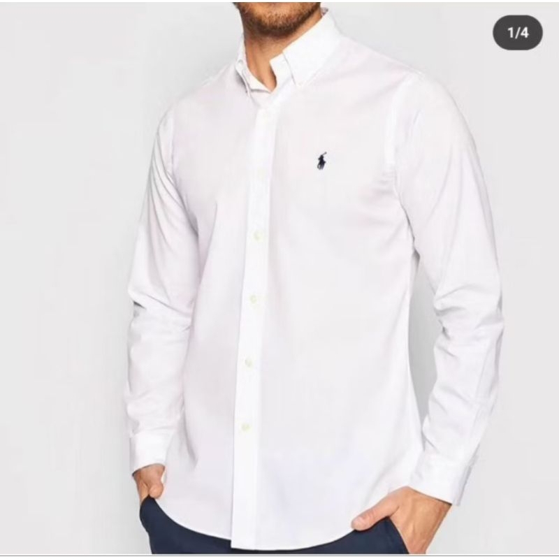 Kemeja Lengan Panjang Slim Fit - Polo Ralph Lauren (Putih)