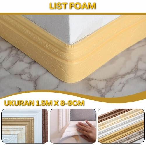 Wallpaper Stiker Dinding List Foam Pembatas Plafon Atas Wall Border Pink Berperekat Best Quality