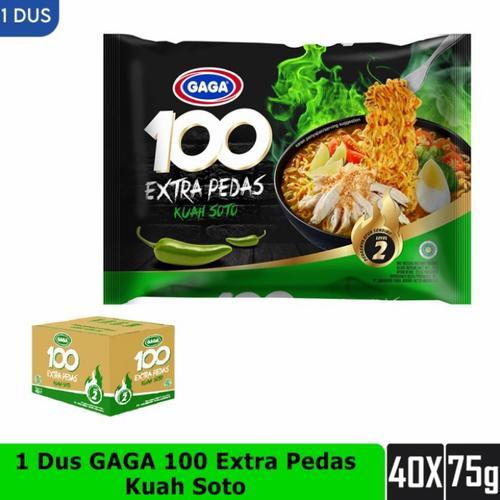 

GAGA 100 Extra Pedas Kuah Soto 85gr Mie Kuah Rasa Soto