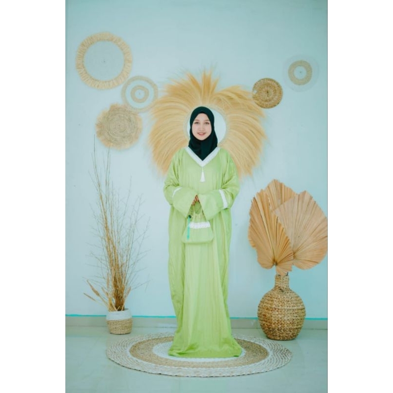 abaya Nina polos bahan parasut abaya 354 jokam
