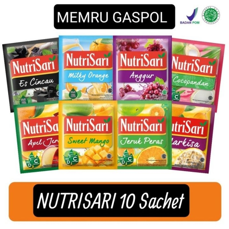 

Nutrisari Minuman Serbuk Lengkap Berbagai Rasa 14gr | Renceng isi 10 Expt.2026
