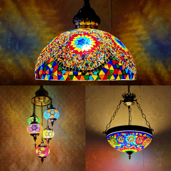 Lampu Hias Mozaik Turki – Gaya Vintage, Handmade, Elegan / Lampu Gantung