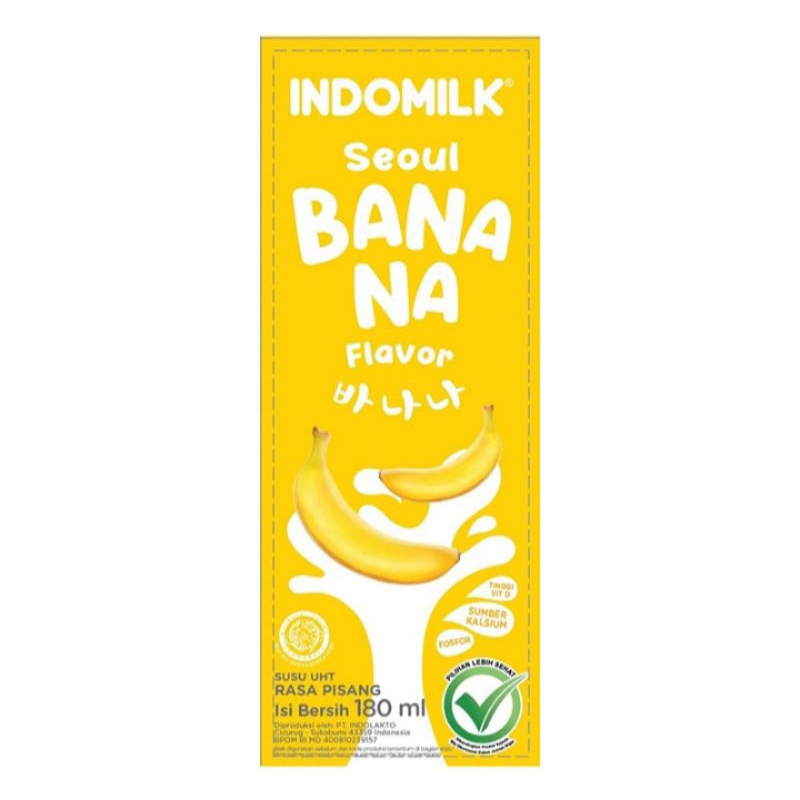 

SUSU UHT - 1 Dus Indomilk Susu UHT Banana/ Coklat / Vanilla 180ml x 30 kotak
