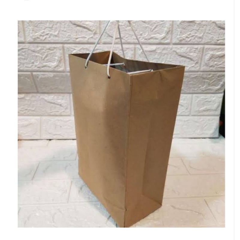 

S (S52) PAPER BAG POLOS WARNA HITAM DAN COKLAT/ PAPERBAG SOUVENIR BAHAN BOX KRAFT UKURAN BESAR