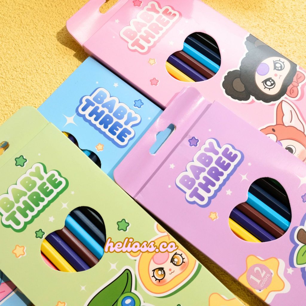 

PENSIL WARNA BABY THREE ISI 12 WARNA PENSIL WARNA KAYU FULL COLOR MOTIF BBT BABY THREE SUPER CUTE LUCU TERMURAH BISA COD HELIOSS.CO