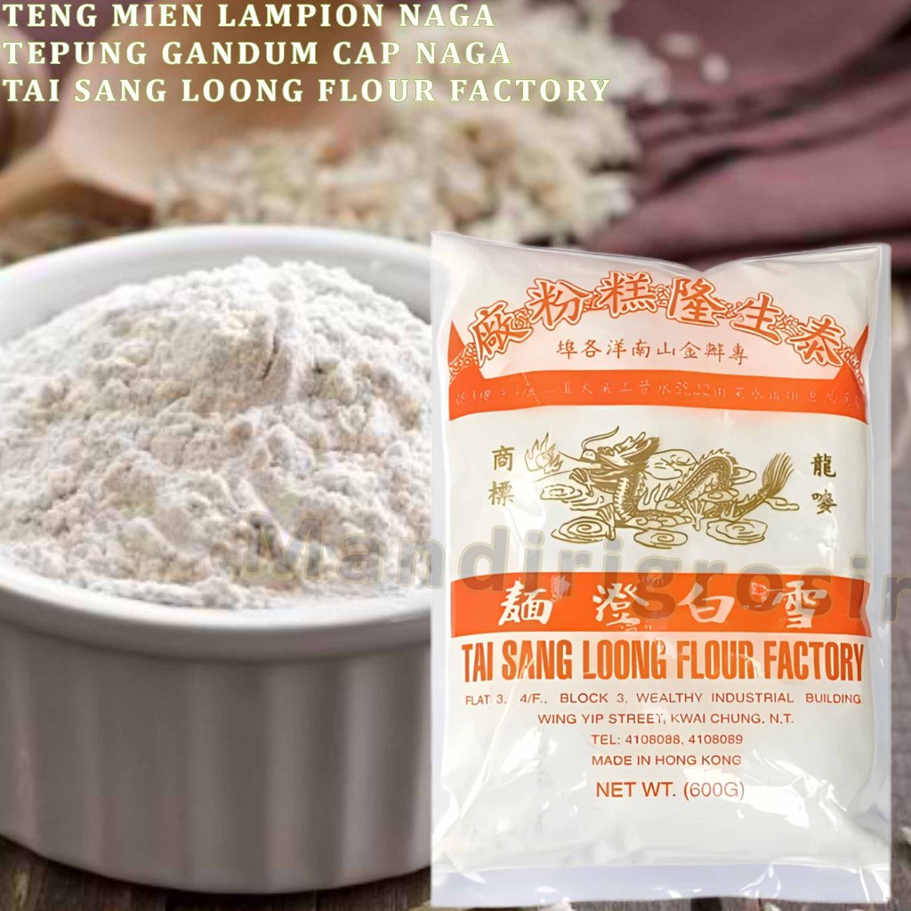 

Tepung Gandum Cap Naga * Teng Mien * Tai Sang Loong Flour Factory * 600gr