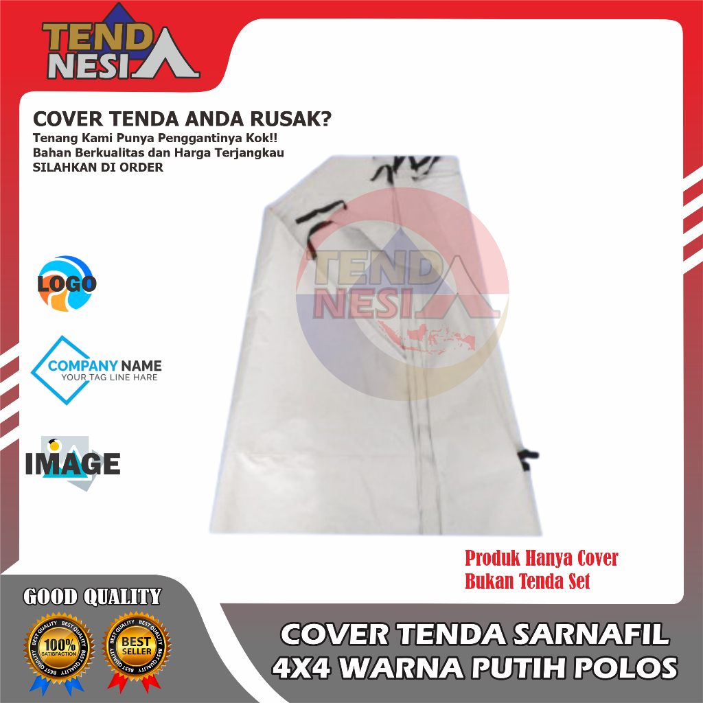 COVER ATAP TENDA KERUCUT UKURAN 4X4M WARNA PUTIH