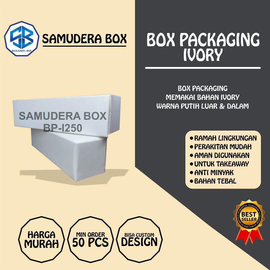 

Box Packaging Ivory Natural 8x3x3 cm