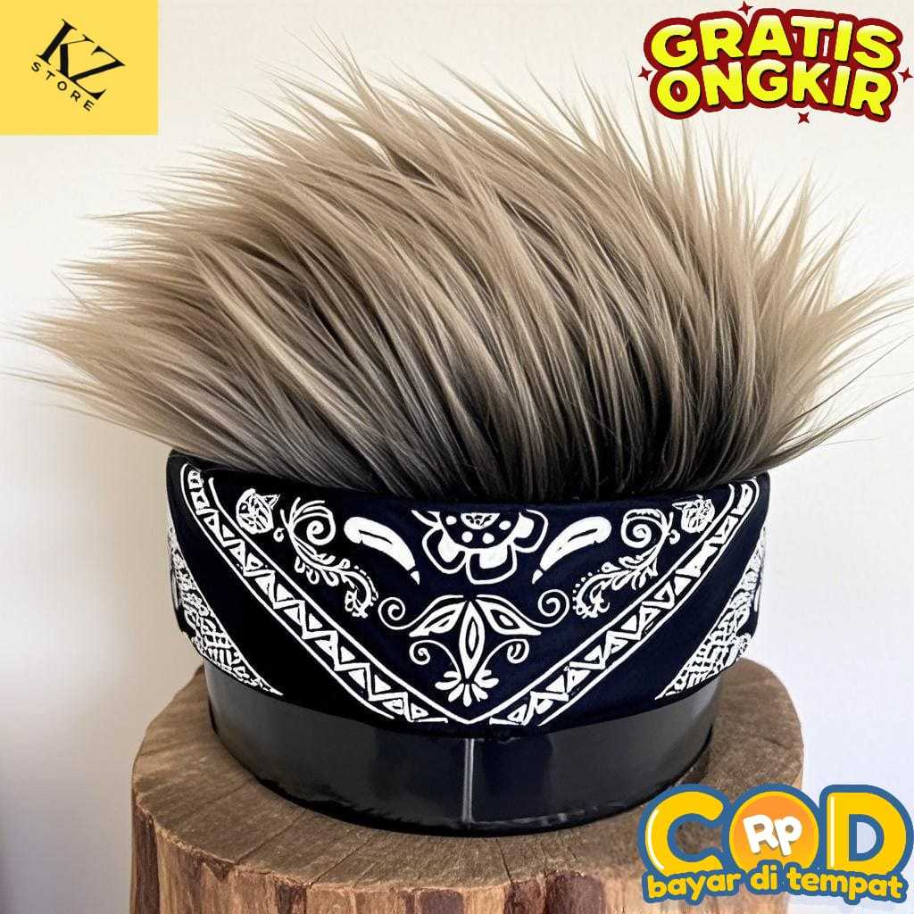 Topi Rambut Model Paisley Original Topi Udeng Rambut Palsu