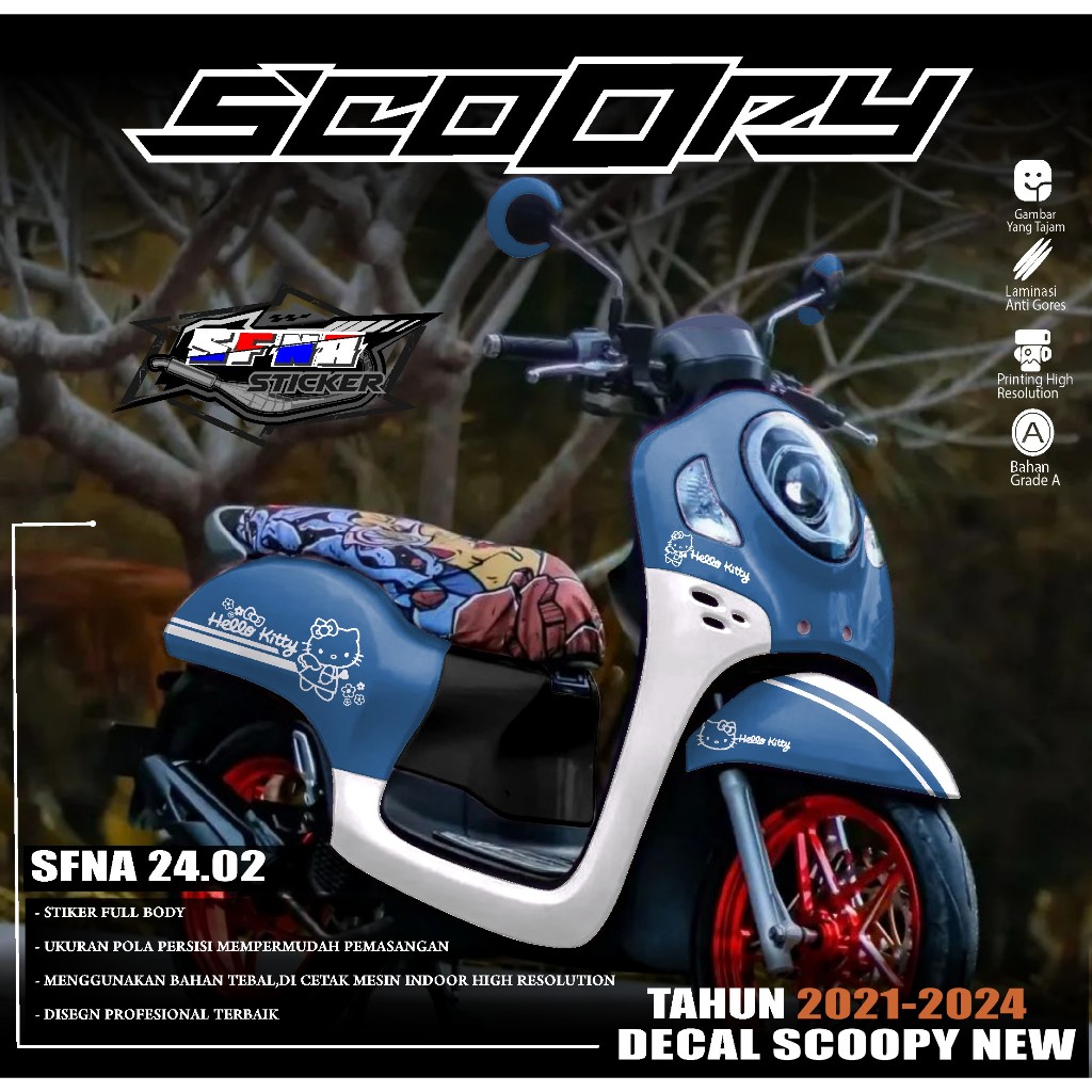 Decal Scoopy Full Body - Sticker Scoopy 2021 2022 2023 Full Body Decal Scoopy 2023 Full Body Stiker 