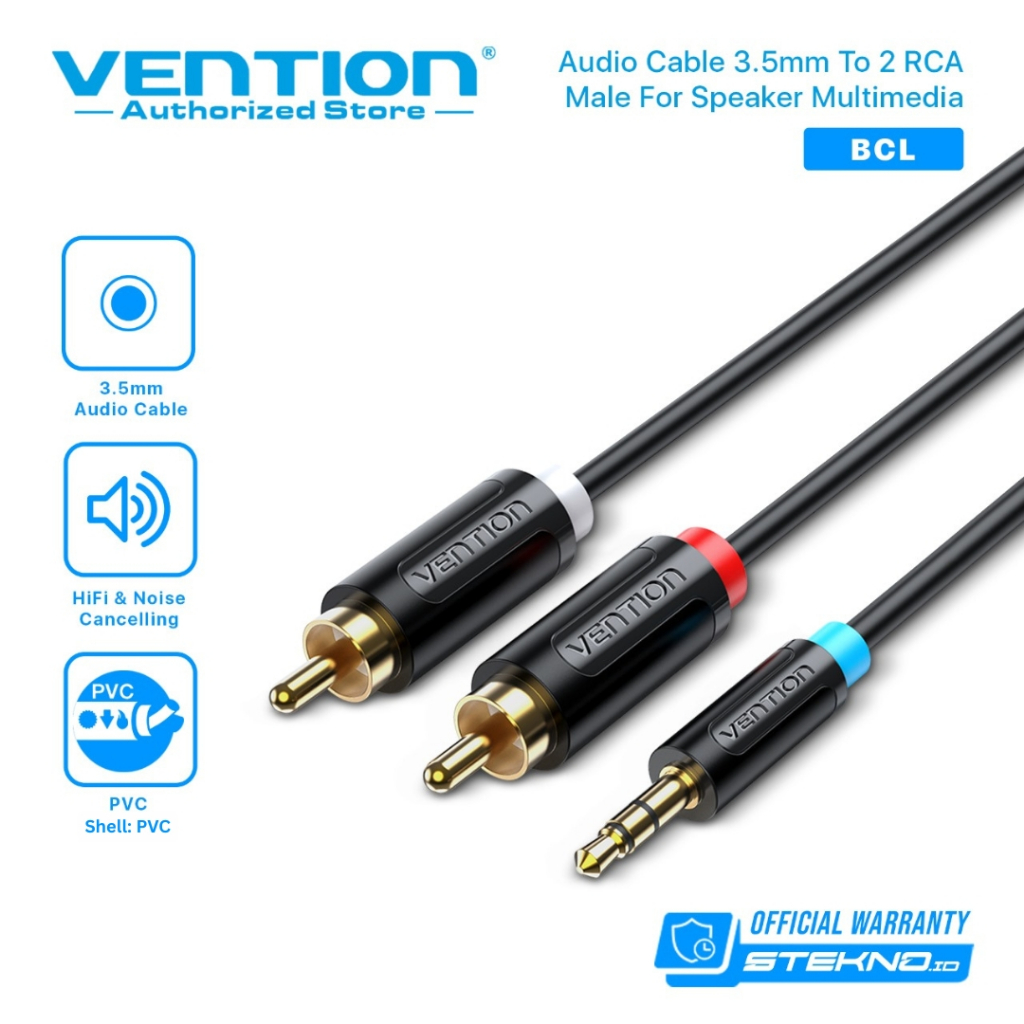 Vention Kabel Audio 3.5mm to RCA 2 Male for Audio Speaker Mixer BCL BCF
