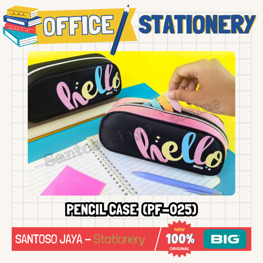 

Tempat - Kotak Pensil BIG Model Hello PF025 - Hello Pencil Case Bag PF-025
