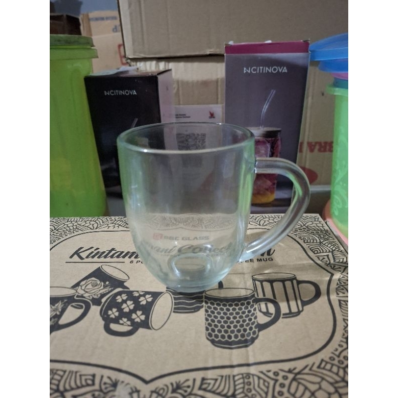 Gelas Kaca Motif Polos 1 Pax isi 6 pcs / Gelas Kaca Gagang Motif Polos / Gelas Gagang Kaca Polos / G