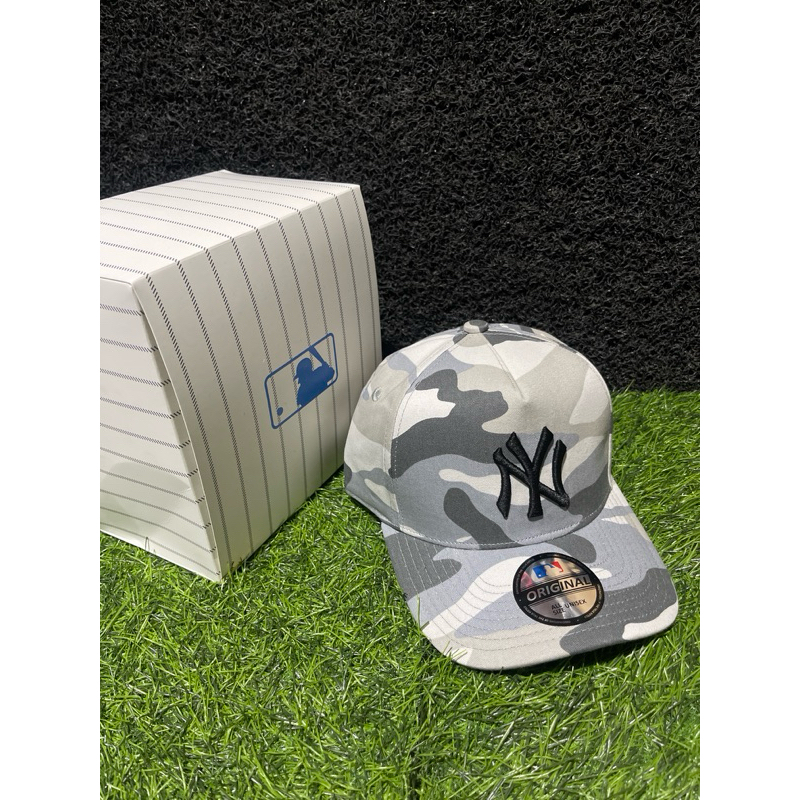 NY Hitam CAMO WHITE Topi Premium MLB